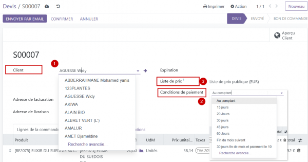 Traitement des commandes clients — Wiki des applications